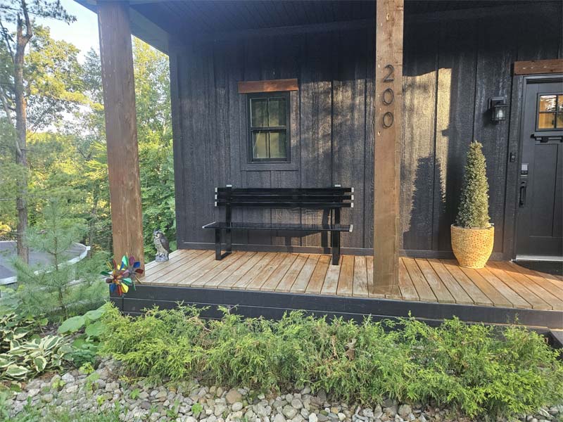 bench on porch