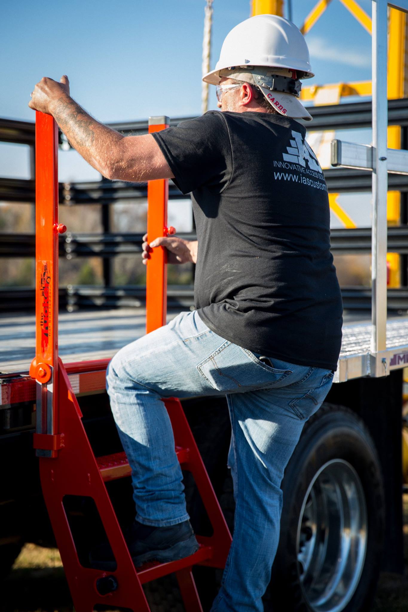 trucker i ladder flatbed trailer fall protection safety